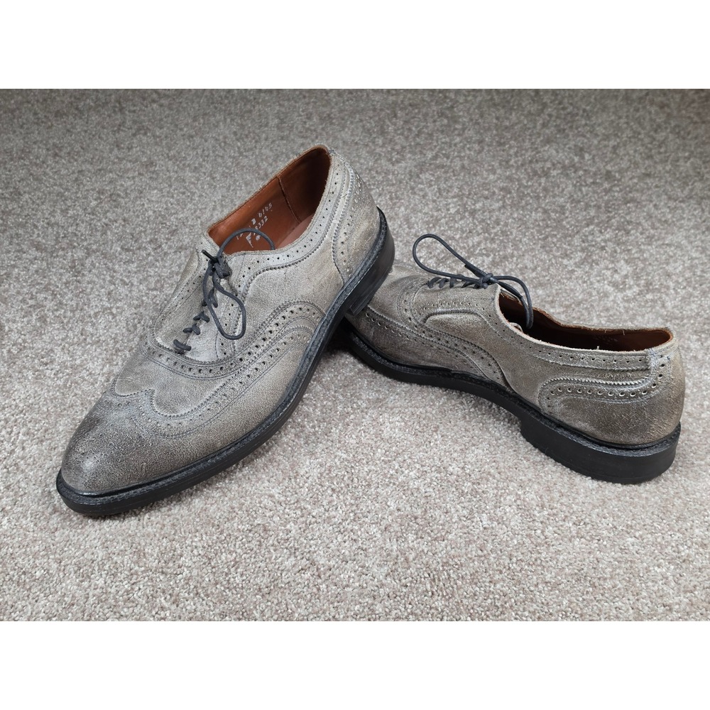 Allen Edmonds McTavish Grey Distressed Leather Wingtip Oxford Shoes Mens 12 D - Picture 6 of 8